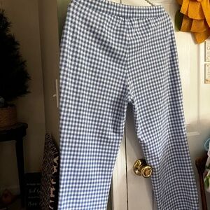 Susan Graver, pull on, size small,  blue and white check